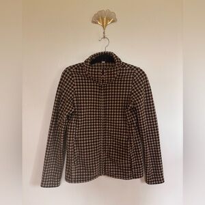 Uniqlo Women’s Fleece Jacket | Houndstooth | Size L